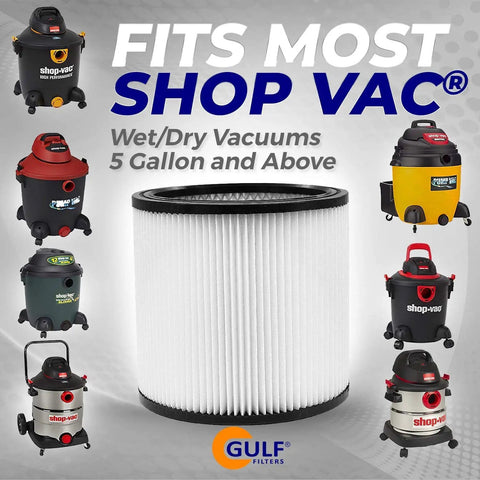 Replacement Filter For Wet Dry Vacuum 90304 Pleated Cartridge Filter For 5 Gallon Canister Vacuums