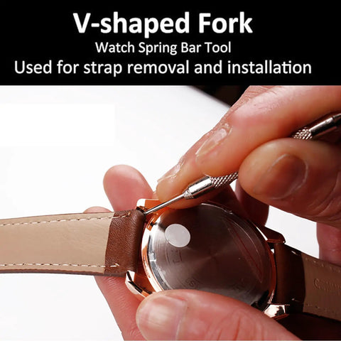 Stainless Steel Watch Band Removal Tool For Spring Bar Pins Removal And Repair Fits Most Watches Replacement Strap Kit in use