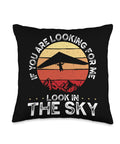 Hang Gliding Throw Pillow For Thrill Seekers And Sky Lovers Pilot Adventure Art Cushion With Soaring Glider Design