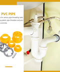 Professional Electric Pipe Threader Kit For Pvc Plastic Pipes showing yellow and gray threading tools for plumbing use.