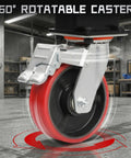 360-degree rotatable caster wheel of Ridiculously Strong 3 Ton Gantry Crane, Portable Shop Hoist with Wheels.