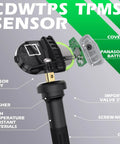 315Mhz Tire Pressure Monitoring System Set Of 4 For GM Chevy GMC Cars And SUVs, pre-programmed TPMS sensor exploded view