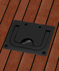 Black recessed hatch with 2 Pack 316 Stainless Steel Flush Pull Handle for deck, marine cabinet, rust resistant for boat use