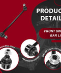 Premium Frenzybro Front Lower Control Arm Kit With 8 Pcs Sway Bar Links And Tie Rods For Smooth Driving And Solid Handling RK621949 And RK621950 Replacement front sway bar link with nickel alloy coating and ball joints