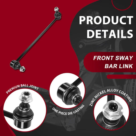 Premium Frenzybro Front Lower Control Arm Kit With 8 Pcs Sway Bar Links And Tie Rods For Smooth Driving And Solid Handling RK621949 And RK621950 Replacement front sway bar link with nickel alloy coating and ball joints