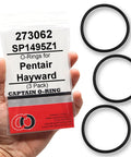Replacement SP1495Z1 Union O Ring 273062 Three Pack For Pool And Spa Filter Fittings Compatible With Hayward Jacuzzi Waterway Pentair And More Ideal For Leaky Seals And Quick DIY Pool Maintenance. Three black O-rings in package