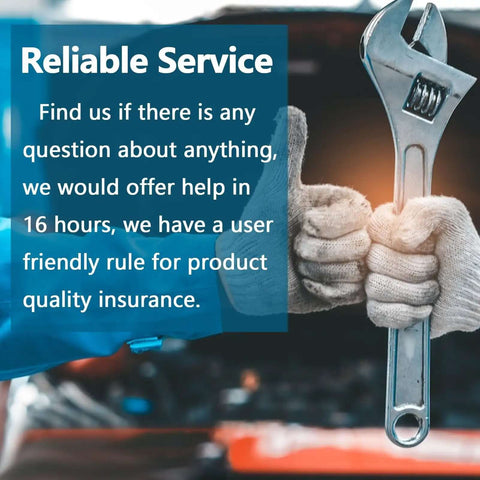 Mechanic holding wrench next to car engine, promoting reliable service with user-friendly product quality insurance