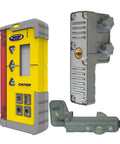 Leveling Laser Receiver Kit With C70 Rod Clamp And C71 Magnetic Mount For Small Grading And Excavation Gear Battery Powered Patented Reception Technology Includes 3 AA Batteries And User Guide, yellow receiver and mounts