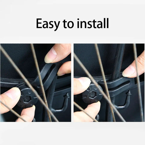 Installing Beefy Heavy Duty Bike Bag Mounting Clip With Tool Free Release For High Load Capacity, easy tool-free attachment