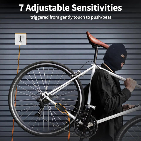 Wireless Bike Alarm With Remote Rechargeable 113dB Loud Anti Theft System IP65 Waterproof For E Bikes Motorcycles Scooters Outdoor Riding And Cycling Safety on bicycle frame