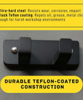 Two-pack magnetic chuck key holders in black with teflon-coated steel; workshop organizers for drill presses