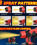 Pro Grade Cordless Paint Sprayer With Four Solid Copper Nozzles And A Bright Digital Display To Crush Any Home Reno Job Quick On 18v Tool Batteries Sold As Tool Only showcasing adjustable flow control and three spray patterns.