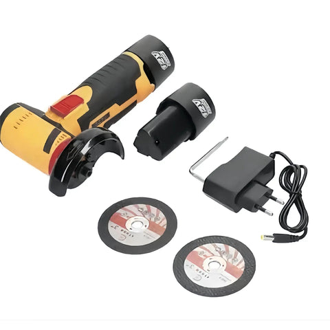 Powerhouse Cordless Angle Grinder For Quick Cuts And Polishing, Portable Mini Tile Cutter Tool With 19500 RPM, Rechargeable 1500mAh Battery