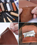 All-In-One 35-Piece Leather Sewing Kit With Hole Punch Prongs, Waxed Thread, Large-Eye Needles, Awl, Thimble, and Leather Tools