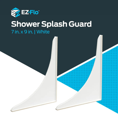 White Bathroom Shower Splash Guard 7 By 9 Inches Pack Of 2 Keeps Water Off The Floor With A Curved Edge Design No Slip No Mess Easy Install