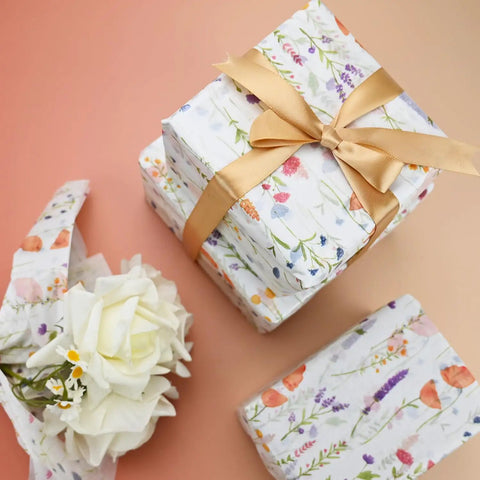 Flower Gift Wrapping Tissue Paper Set 100 Sheets Eco Friendly Recyclable Greenery Botanical Design For Weddings Birthday Showers Gift