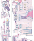 Disney Princess Castle Giant Peel And Stick Wall Decals With Glitter For Kids Room Transform Any Smooth Surface Into A Royal Haven Easy To Apply Removable Reusable Wall Art showing detailed castle sections.