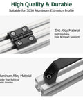 Built Tough 3030 Aluminum Extrusion Door Hardware Kit Featuring Two Heavy Duty Alloy Handles And Four Reliable Zinc Hinges With Full Fastener Set For No Sweat Weekend Builds showing zinc alloy hinge and aluminum handle.