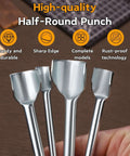 High-quality half-round punches from 14 Size Leather Corner Punch Set With Half Round Punches And Leather End Punch Kit, Includes Double Sided Nylon Hammer, Great For Belts, Purses, Wallets And DIY Projects, 10mm To 40mm