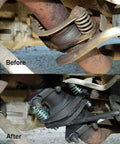 Stainless Steel Flange Repair Pipe Kit With Spring For Fast Leak Seal And Quick Install Universal Fit For 2.75 Inch Tubing before and after comparison