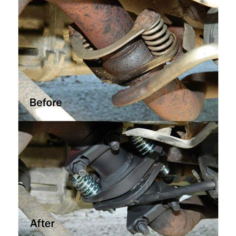 Stainless Steel Flange Repair Pipe Kit With Spring For Fast Leak Seal And Quick Install Universal Fit For 2.75 Inch Tubing before and after comparison
