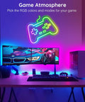 Gaming setup with dual monitors and 20 Foot Neon Rope Lights With App Control And Remote RGB Music Sync Flexible LED Neon Lights