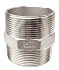Beefy 4 Inch Male To Male NPT Hex Nipple Pipe Fitting In 304 Stainless Steel, Heavy Duty Connector For Linking Two Threaded Pipes With NPT Ends