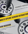 Close-up of 15 Piece Screw Extractor Kit with 3 by 8 Inch Drive for Hex Head Multi Spline Easy Out Allen Extractors in use