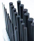 Heavy Duty 25 Piece Transfer Punch Set from 1mm to 13mm by 0.5mm increments, tool steel with black oxide finish, close-up view.