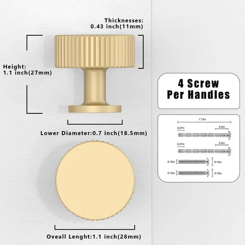 Dimensions of Brushed Gold Kitchen Cabinet Knobs 10 Pack Cabinet Pulls Drawer Knobs Zinc Hardware For Dresser Drawers Easy Install