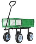 Beast Mode 500 Lbs Garden Cart With Seat, 2-In-1 Wagon And Stool, 10-Inch Flat Free Wheels, Adjustable Handle
