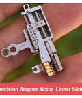 Close-up of 2 Phase 4 Wire 5mm Planetary Gearbox Kit With Stepper Motor Electronic Starter Lifting Actuator with linear screw mechanism.