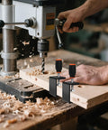 Go-To Heavy Duty C Clamps Set 2 Inch Wood Clamps With Metal Right Angle Brackets for welding and carpentry, in use