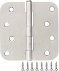 Three Pack Heavy Duty Satin Nickel Door Hinges Four Inch With Five Eighths Inch Radius Corners Includes Twenty Four Free Screws