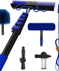 Pro Grade 30Ft Reach Solar Panel Cleaning Kit With 20 Inch Water Fed Brush Telescoping Pole From 5 To 24 Feet including accessories