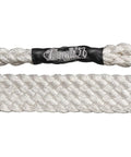 Close-up of durable white lead rope detail from White Mule Tape Halter With 10ft Lead Rope Easy Fit Horse Tack Built Tough For Training And Handling Mules On Trails Durable Gentle Control No Fuss That Works Great On Trails.