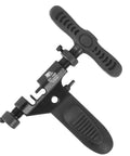 Pro Grade Bike Chain Rivet And Breaker Tool With Spare Driving Pin for fast, clean pin pushes, showing ergonomic handle and metal body.