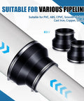 2 Pack 8 Inch To 6 Inch Flexible Rubber Pipe Coupling Reducer With Stainless Steel Clamps For Cast Iron PVC Steel Plastic Lead Pipe Connector Easy Install For Home Plumbing Projects on pipe