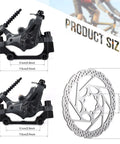 Heavy Duty Mechanical Disc Brake Kit With Dual Piston Calipers And 160 Mm Rotors dimensions showing calipers and steel rotors.
