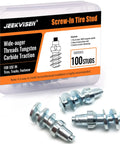 Super Heavy Tungsten Carbide Tire Studs For Winter Ice Control Grip Like Crazy On Frozen Roads For Trucks ATVs And Bikes in protective case.