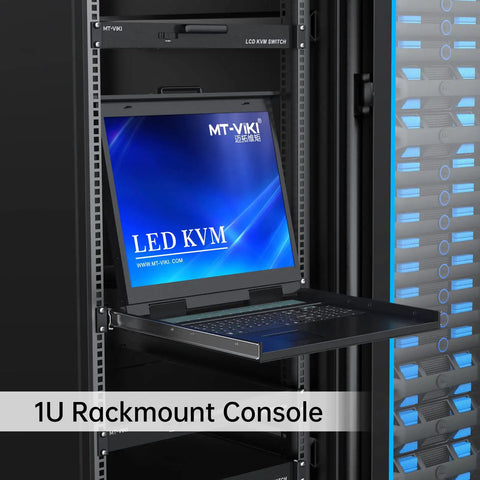 Level Up Your Data Center Game With This Top Shelf 19 Inch LCD KVM Console, 1U rackmount design with built-in keyboard and touchpad.