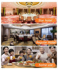 Rotating Tempered Glass Lazy Susan Turntable For Large Dining Tables in hotel and home settings.