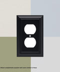 Architectural Matte Black 1 Gang Outlet Cover Wall Plate For Single Duplex Switch Plate Zinc Die Cast Modern Home Electrical Guard Plate 1 Pack Set Premium Quality