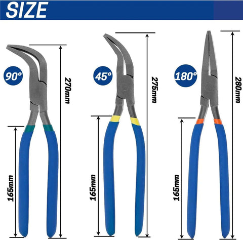 Must-Have 3-Piece Hand Seamers Set For Sheet Metal Bending Pliers With Straight, 45 Degree, And 90 Degree Jaws