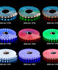 Nine rolls of various IP rated 4 In 1 RGBW LED Tape Light 12V 5m 16.4ft 60 LEDs Per Meter With Warm White 2700K
