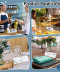 20 Pack Dry Erase Name Tent Cards For Table, 7.9x2.8x2.4 Inches White Reusable Name Plates used in cafes and weddings