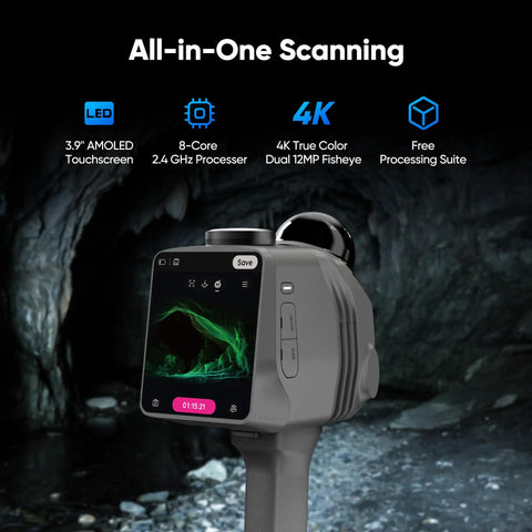 Handheld LiDAR Scanner With Embedded 4K Camera For Seamless 3D Scanning And Architectural Drafting Featuring Killer Precision And Zero Hassle Setup For Foremen And Contractors Who Need Rapid Field Results Daily