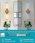 Black Sleek Modern Bathroom Vanity Light Fixtures Sconce With Clear Glass 20 Inch Indoor Wall Light showing dimmable options