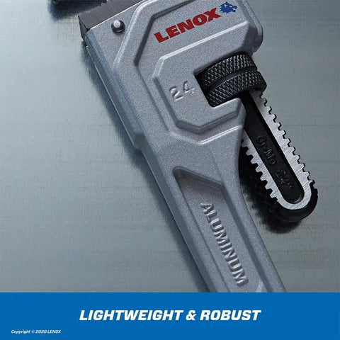 Aluminum Pipe Wrench 24 Inch Workhorse With Forged Wide Jaws, Beefy Quick Bite Teeth, Lightweight I Beam Design For Max Torque