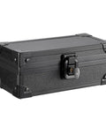 Lockable Cash Box With Key Aluminum Alloy Money Organizer, compact black design for home office storage, currency keeper